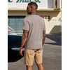 image:imageCOOFANDY Mens Polo Shirts Short Sleeve Casual Summer Polo Tee Classic Collared Golf Stylish TopsKhakibrown Collar