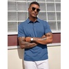 image:imageCOOFANDY Mens Polo Shirts Short Sleeve Casual Summer Polo Tee Classic Collared Golf Stylish TopsNavy Blue