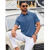 image:imageCOOFANDY Mens Polo Shirts Short Sleeve Casual Summer Polo Tee Classic Collared Golf Stylish TopsNavy Blue