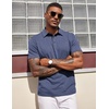 image:imageCOOFANDY Mens Polo Shirts Short Sleeve Casual Summer Polo Tee Classic Collared Golf Stylish TopsNavy Bluenew