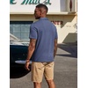 image:imageCOOFANDY Mens Polo Shirts Short Sleeve Casual Summer Polo Tee Classic Collared Golf Stylish TopsNavy Bluenew