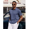image:imageCOOFANDY Mens Polo Shirts Short Sleeve Casual Summer Polo Tee Classic Collared Golf Stylish TopsNavy Bluenew