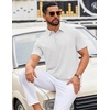 image:imageCOOFANDY Mens Polo Shirts Short Sleeve Casual Summer Polo Tee Classic Collared Golf Stylish TopsWhite