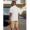 image:imageCOOFANDY Mens Polo Shirts Short Sleeve Casual Summer Polo Tee Classic Collared Golf Stylish TopsWhite