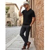 image:imageCOOFANDY Mens Polo Shirts Short Sleeve V Neck Knit Shirts for Men Casual Old Money Clothes Mens Golf ShirtBlack