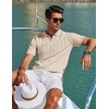 image:imageCOOFANDY Mens Polo Shirts Short Sleeve V Neck Knit Shirts for Men Casual Old Money Clothes Mens Golf ShirtLight Khaki