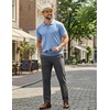 image:imageCOOFANDY Mens Polo Shirts Short Sleeve V Neck Knit Shirts for Men Casual Old Money Clothes Mens Golf ShirtLigjht Blue