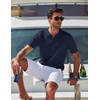 image:imageCOOFANDY Mens Polo Shirts Short Sleeve V Neck Knit Shirts for Men Casual Old Money Clothes Mens Golf ShirtNavy Blue