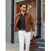 image:imageCOOFANDY Mens Quarter Zip Polo Sweater Long Sleeve Knit Polo Shirts Casual Lightweight Dress PulloverBlack