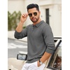 image:imageCOOFANDY Mens Quarter Zip Polo Sweater Long Sleeve Knit Polo Shirts Casual Lightweight Dress PulloverDark Grey
