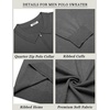 image:imageCOOFANDY Mens Quarter Zip Polo Sweater Long Sleeve Knit Polo Shirts Casual Lightweight Dress PulloverDark Grey