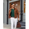 image:imageCOOFANDY Mens Quarter Zip Polo Sweater Long Sleeve Knit Polo Shirts Casual Lightweight Dress PulloverGreen