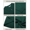 image:imageCOOFANDY Mens Quarter Zip Polo Sweater Long Sleeve Knit Polo Shirts Casual Lightweight Dress PulloverGreen