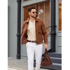 image:imageCOOFANDY Mens Quarter Zip Polo Sweater Long Sleeve Knit Polo Shirts Casual Lightweight Dress PulloverKhaki
