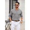 image:imageCOOFANDY Mens Quarter Zip Polo Sweater Long Sleeve Knit Polo Shirts Casual Lightweight Dress PulloverLight Gray