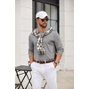 image:imageCOOFANDY Mens Quarter Zip Polo Sweater Long Sleeve Knit Polo Shirts Casual Lightweight Dress PulloverLight Gray