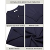 image:imageCOOFANDY Mens Quarter Zip Polo Sweater Long Sleeve Knit Polo Shirts Casual Lightweight Dress PulloverNavy Blue