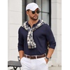 image:imageCOOFANDY Mens Quarter Zip Polo Sweater Long Sleeve Knit Polo Shirts Casual Lightweight Dress PulloverNavy Blue