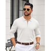 image:imageCOOFANDY Mens Quarter Zip Polo Sweater Long Sleeve Knit Polo Shirts Casual Lightweight Dress PulloverWhite