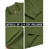 image:imageCOOFANDY Mens Quarter Zip Pullover Dress Slim Fit Sweater Mock Neck Sweaters Casual Long Sleeve PulloversArmy Green