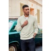 image:imageCOOFANDY Mens Quarter Zip Pullover Dress Slim Fit Sweater Mock Neck Sweaters Casual Long Sleeve PulloversBeige