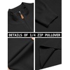 image:imageCOOFANDY Mens Quarter Zip Pullover Dress Slim Fit Sweater Mock Neck Sweaters Casual Long Sleeve PulloversBlack