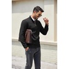 image:imageCOOFANDY Mens Quarter Zip Pullover Dress Slim Fit Sweater Mock Neck Sweaters Casual Long Sleeve PulloversBlack