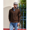 image:imageCOOFANDY Mens Quarter Zip Pullover Dress Slim Fit Sweater Mock Neck Sweaters Casual Long Sleeve PulloversBrown