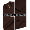 image:imageCOOFANDY Mens Quarter Zip Pullover Dress Slim Fit Sweater Mock Neck Sweaters Casual Long Sleeve PulloversBrown