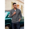 image:imageCOOFANDY Mens Quarter Zip Pullover Dress Slim Fit Sweater Mock Neck Sweaters Casual Long Sleeve PulloversDark Grey