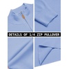 image:imageCOOFANDY Mens Quarter Zip Pullover Dress Slim Fit Sweater Mock Neck Sweaters Casual Long Sleeve PulloversLight Blue