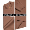 image:imageCOOFANDY Mens Quarter Zip Pullover Dress Slim Fit Sweater Mock Neck Sweaters Casual Long Sleeve PulloversLight Brown