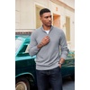 image:imageCOOFANDY Mens Quarter Zip Pullover Dress Slim Fit Sweater Mock Neck Sweaters Casual Long Sleeve PulloversLight Grey