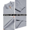 image:imageCOOFANDY Mens Quarter Zip Pullover Dress Slim Fit Sweater Mock Neck Sweaters Casual Long Sleeve PulloversLight Grey