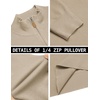 image:imageCOOFANDY Mens Quarter Zip Pullover Dress Slim Fit Sweater Mock Neck Sweaters Casual Long Sleeve PulloversLight Khaki