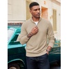 image:imageCOOFANDY Mens Quarter Zip Pullover Dress Slim Fit Sweater Mock Neck Sweaters Casual Long Sleeve PulloversLight Khaki
