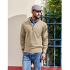 image:imageCOOFANDY Mens Quarter Zip Pullover Dress Slim Fit Sweater Mock Neck Sweaters Casual Long Sleeve PulloversLight Khaki