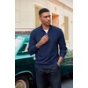 image:imageCOOFANDY Mens Quarter Zip Pullover Dress Slim Fit Sweater Mock Neck Sweaters Casual Long Sleeve PulloversNavy Blue