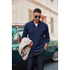 image:imageCOOFANDY Mens Quarter Zip Pullover Dress Slim Fit Sweater Mock Neck Sweaters Casual Long Sleeve PulloversNavy Blue