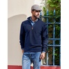 image:imageCOOFANDY Mens Quarter Zip Pullover Dress Slim Fit Sweater Mock Neck Sweaters Casual Long Sleeve PulloversNavy Blue