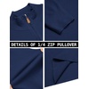 image:imageCOOFANDY Mens Quarter Zip Pullover Dress Slim Fit Sweater Mock Neck Sweaters Casual Long Sleeve PulloversNavy Blue