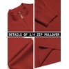 image:imageCOOFANDY Mens Quarter Zip Pullover Dress Slim Fit Sweater Mock Neck Sweaters Casual Long Sleeve PulloversRed