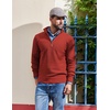 image:imageCOOFANDY Mens Quarter Zip Pullover Dress Slim Fit Sweater Mock Neck Sweaters Casual Long Sleeve PulloversRed