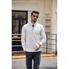 image:imageCOOFANDY Mens Quarter Zip Pullover Dress Slim Fit Sweater Mock Neck Sweaters Casual Long Sleeve PulloversWhite