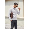 image:imageCOOFANDY Mens Quarter Zip Pullover Dress Slim Fit Sweater Mock Neck Sweaters Casual Long Sleeve PulloversWhite