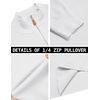 image:imageCOOFANDY Mens Quarter Zip Pullover Dress Slim Fit Sweater Mock Neck Sweaters Casual Long Sleeve PulloversWhite