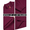 image:imageCOOFANDY Mens Quarter Zip Pullover Dress Slim Fit Sweater Mock Neck Sweaters Casual Long Sleeve PulloversWine Red