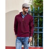 image:imageCOOFANDY Mens Quarter Zip Pullover Dress Slim Fit Sweater Mock Neck Sweaters Casual Long Sleeve PulloversWine Red