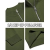 image:imageCOOFANDY Mens Quarter Zip Pullover Slim Fit Lightweight Knit Pullover Sweaters Casual Polo SweaterArmy Green