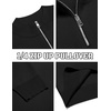 image:imageCOOFANDY Mens Quarter Zip Pullover Slim Fit Lightweight Knit Pullover Sweaters Casual Polo SweaterBlack